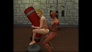 Sims hottie makes him climax with her fuck ready body at the local gym