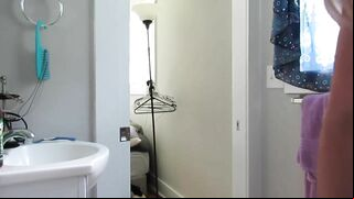 Spying On A Sultry, Scorching Hot, Naked Blonde In The Bathroom