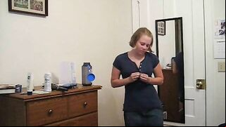 Shy College Girl Reluctantly Strips for Daddy on Cam for the First Time!